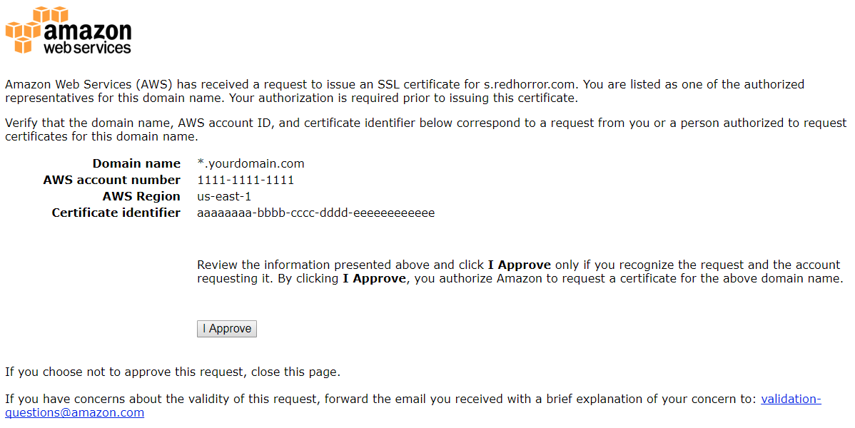 Страница подтверждения владения доменом
