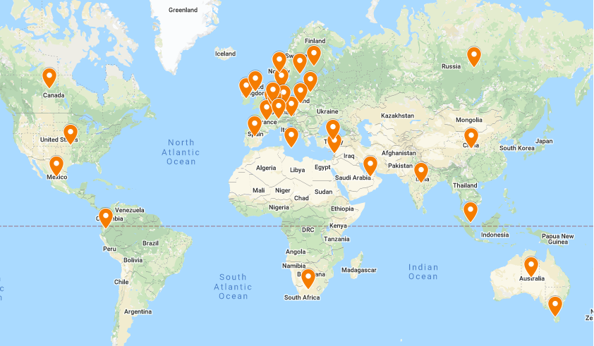 География нашей LMS